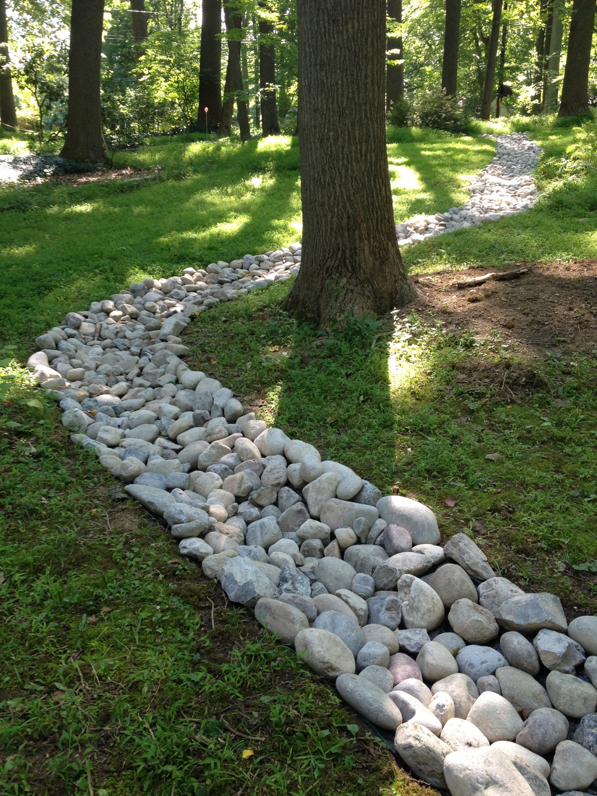 Rock drainage channel