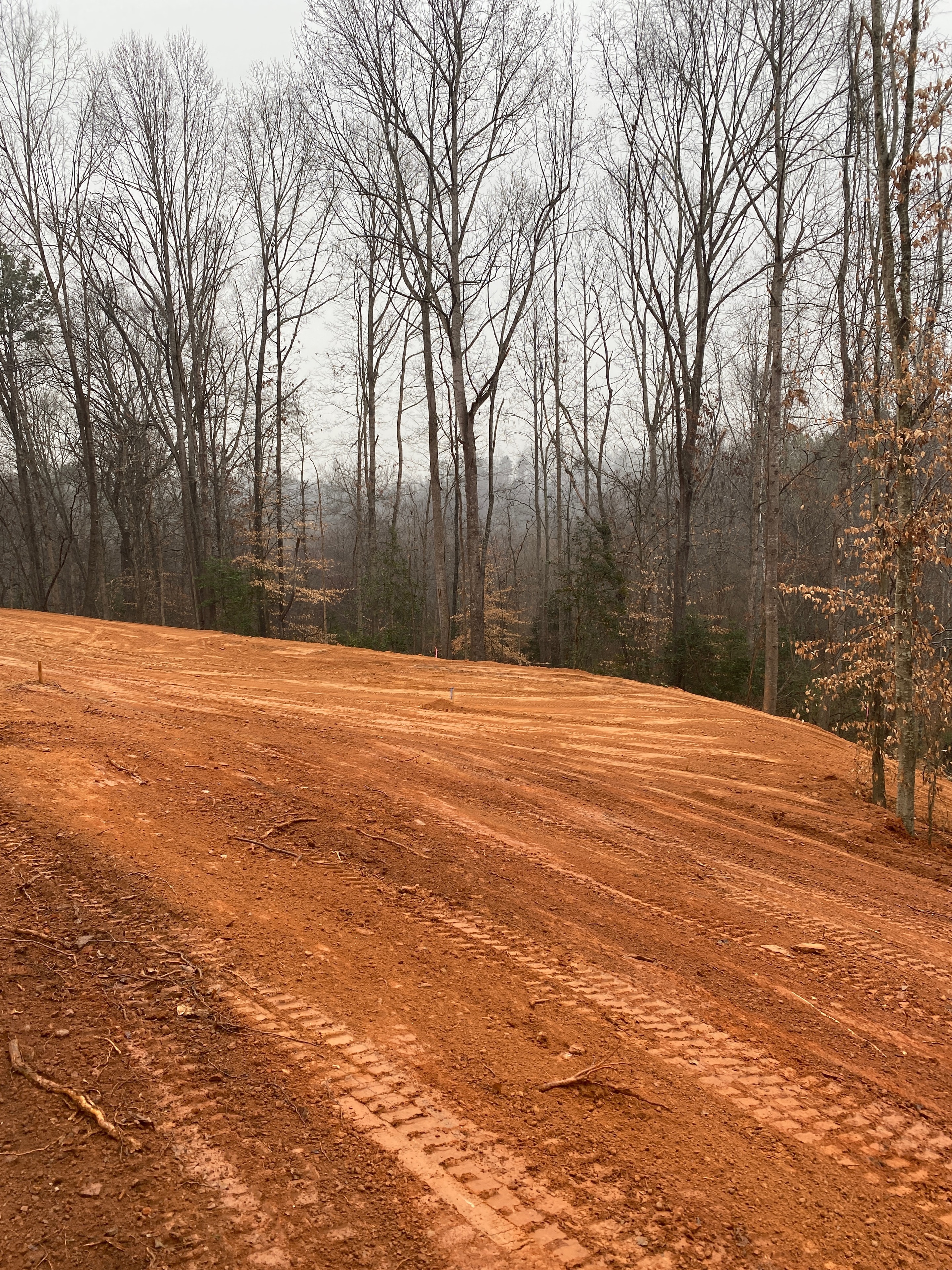 Freshly graded red clay lot